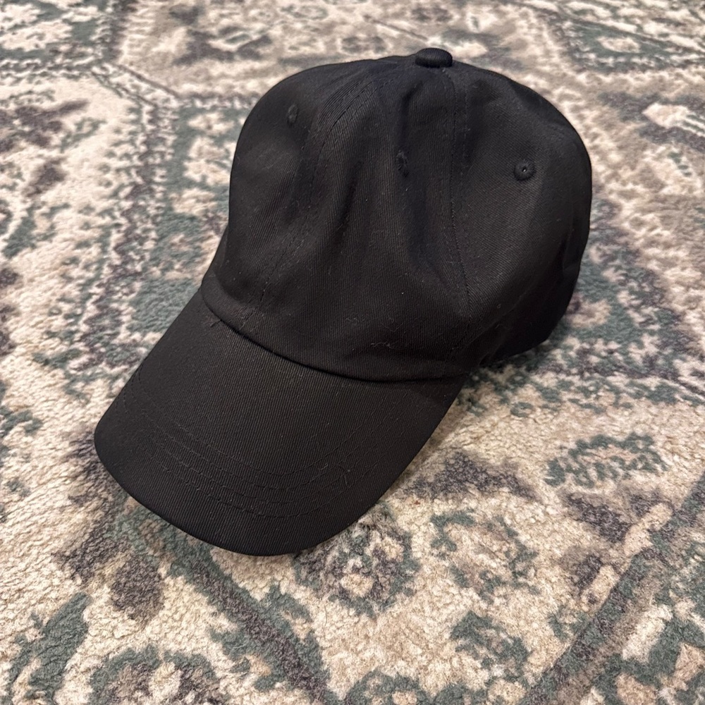 Plain Black Cotton Hat